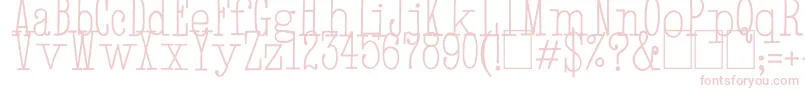 HandTypewriter-fontti – vaaleanpunaiset fontit valkoisella taustalla