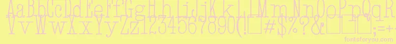 Czcionka HandTypewriter – różowe czcionki na żółtym tle