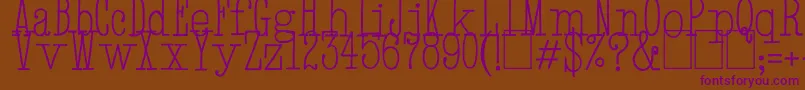 Czcionka HandTypewriter – fioletowe czcionki na brązowym tle