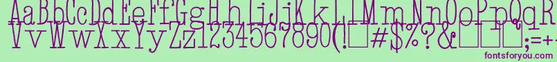 フォントHandTypewriter – 緑の背景に紫のフォント