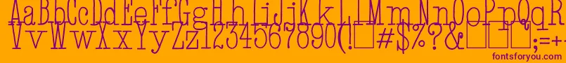 Czcionka HandTypewriter – fioletowe czcionki na pomarańczowym tle
