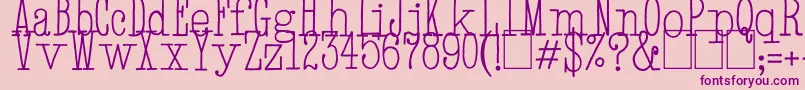 フォントHandTypewriter – ピンクの背景に紫のフォント