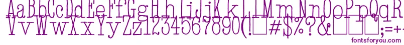 HandTypewriter-fontti – violetit fontit valkoisella taustalla