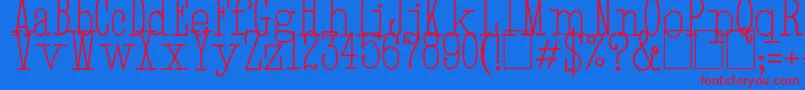 フォントHandTypewriter – 赤い文字の青い背景