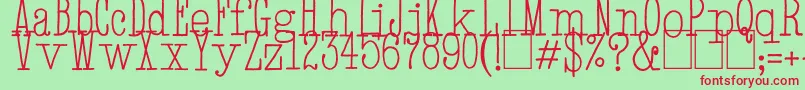HandTypewriter-Schriftart – Rote Schriften auf grünem Hintergrund