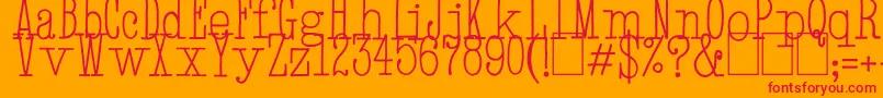 フォントHandTypewriter – オレンジの背景に赤い文字