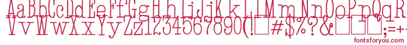 HandTypewriter-Schriftart – Rote Schriften auf weißem Hintergrund