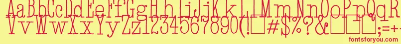 HandTypewriter-fontti – punaiset fontit keltaisella taustalla