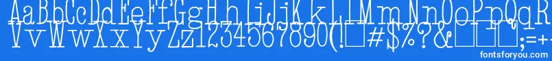 フォントHandTypewriter – 青い背景に白い文字