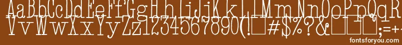 HandTypewriter-fontti – valkoiset fontit ruskealla taustalla