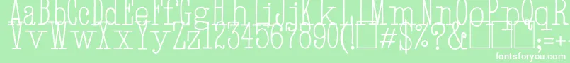 HandTypewriter-Schriftart – Weiße Schriften auf grünem Hintergrund