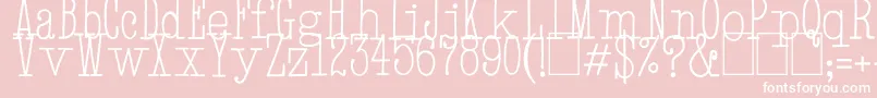 HandTypewriter-Schriftart – Weiße Schriften auf rosa Hintergrund