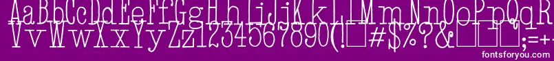 Czcionka HandTypewriter – białe czcionki na fioletowym tle