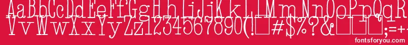 HandTypewriter-Schriftart – Weiße Schriften auf rotem Hintergrund