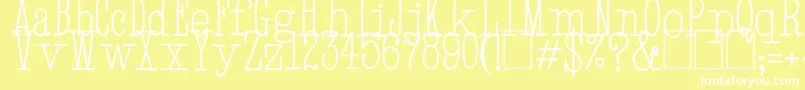 HandTypewriter-fontti – valkoiset fontit keltaisella taustalla