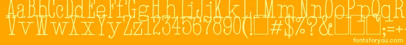 HandTypewriter Font – Yellow Fonts on Orange Background