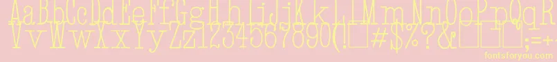 HandTypewriter-fontti – keltaiset fontit vaaleanpunaisella taustalla