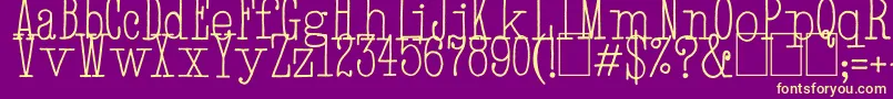 HandTypewriter-Schriftart – Gelbe Schriften auf violettem Hintergrund
