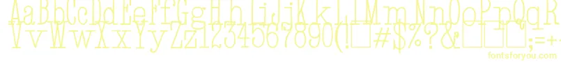 Czcionka HandTypewriter – żółte czcionki na białym tle
