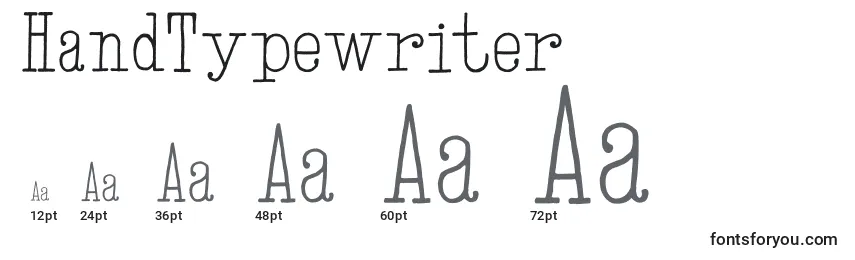 HandTypewriter Font Sizes