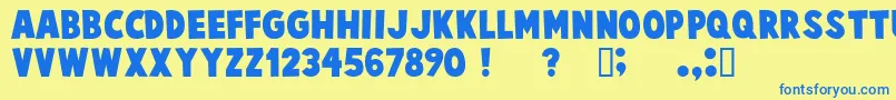 CartoonistKooky Font – Blue Fonts on Yellow Background