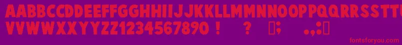 CartoonistKooky Font – Red Fonts on Purple Background