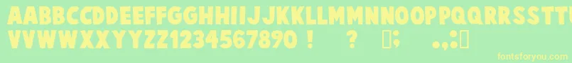 Czcionka CartoonistKooky – żółte czcionki na zielonym tle