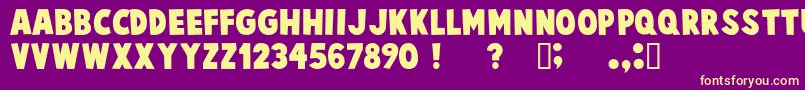 CartoonistKooky Font – Yellow Fonts on Purple Background