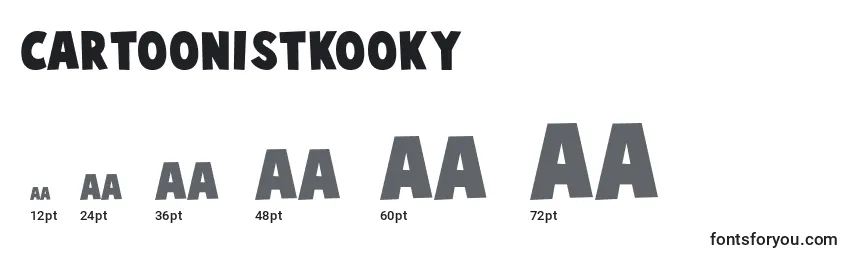 CartoonistKooky Font Sizes