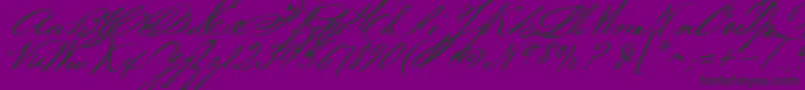 Bakerscript-Schriftart – Schwarze Schriften auf violettem Hintergrund