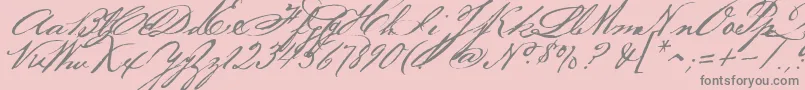 Bakerscript-Schriftart – Graue Schriften auf rosa Hintergrund