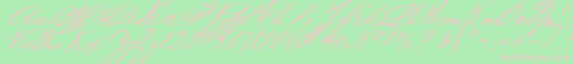 Bakerscript Font – Pink Fonts on Green Background