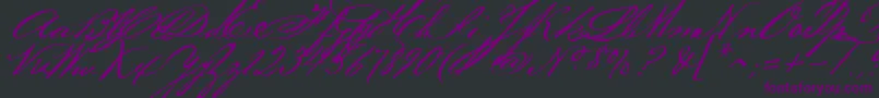 Bakerscript Font – Purple Fonts on Black Background