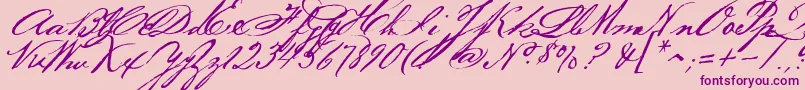 Bakerscript Font – Purple Fonts on Pink Background