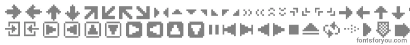 Pixarrows-fontti – harmaat kirjasimet valkoisella taustalla