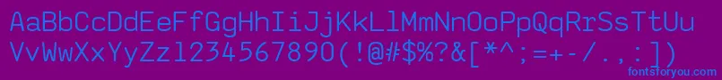 フォントSaxmono – 紫色の背景に青い文字