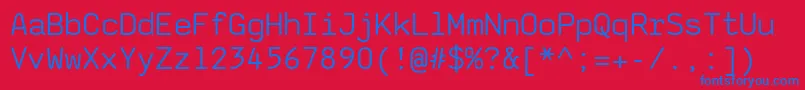 Saxmono Font – Blue Fonts on Red Background