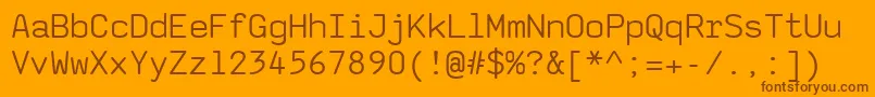 フォントSaxmono – オレンジの背景に茶色のフォント