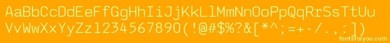 Saxmono Font – Yellow Fonts on Orange Background