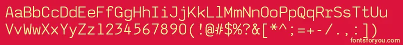 Saxmono-fontti – keltaiset fontit punaisella taustalla