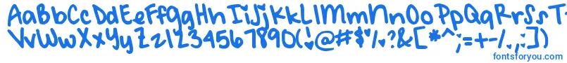 DjbMeetMeAtMyLocker-Schriftart – Blaue Schriften auf weißem Hintergrund