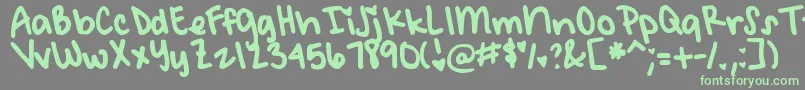 Шрифт DjbMeetMeAtMyLocker – зелёные шрифты на сером фоне