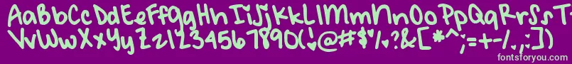 DjbMeetMeAtMyLocker Font – Green Fonts on Purple Background
