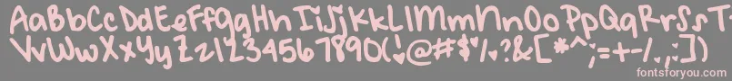 DjbMeetMeAtMyLocker-fontti – vaaleanpunaiset fontit harmaalla taustalla