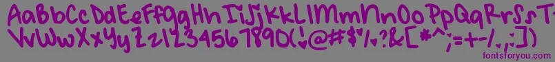 フォントDjbMeetMeAtMyLocker – 紫色のフォント、灰色の背景
