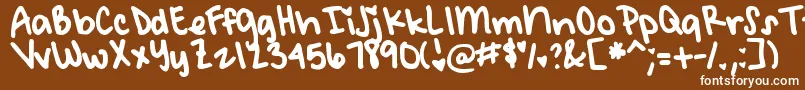 DjbMeetMeAtMyLocker Font – White Fonts on Brown Background