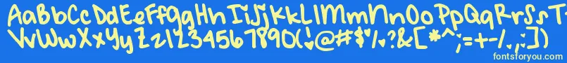DjbMeetMeAtMyLocker Font – Yellow Fonts on Blue Background