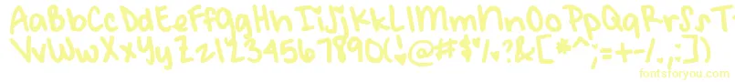 DjbMeetMeAtMyLocker Font – Yellow Fonts on White Background