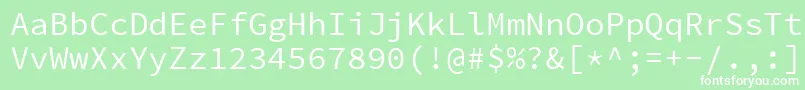 SourcecodeproRegular Font – White Fonts on Green Background