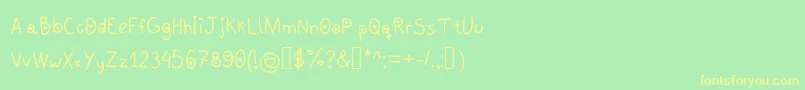 フォントLobe – 黄色の文字が緑の背景にあります